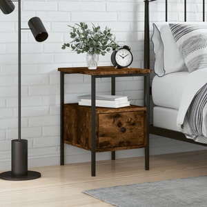 vidaXL Нощно шкафче, опушен дъб, 34x36x50 см, инженерно дърво (826047)