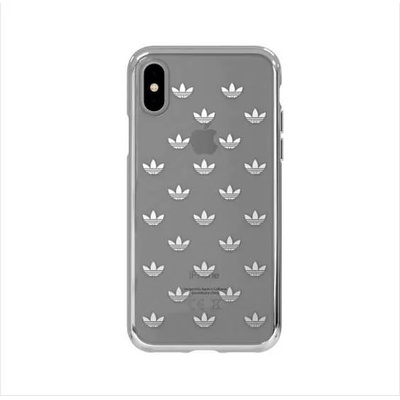 Adidas Originals Clear Case - силиконов (TPU) калъф за iPhone XS, iPhone X (сребрист)