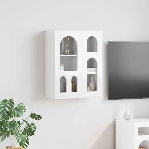 vidaXL Висящ шкаф ELST Бял гланц 59 x 20 x 71, 5 см Инженерна дървесина (891358)