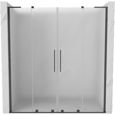 Mexen Velar L Duo плъзгащи се душ врати 180 см, матирано, четкано gun gray - 871-180-003-32-66 (871-180-003-32-66)