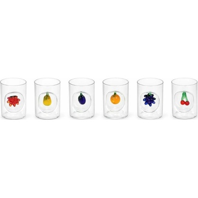 DT GLASS Borosilikátová degustační odlivka s ovocem v lůžku / 5 cm krabička pro 6 odlivek 25 ml