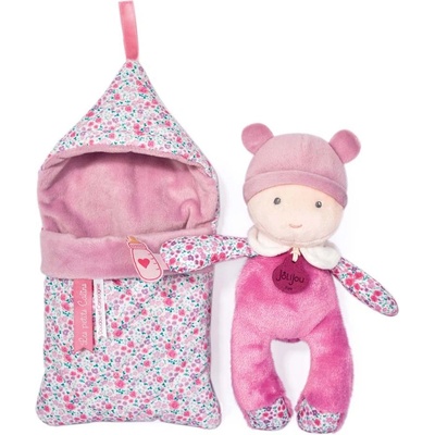 Doudou Jolijou Miminko v navlékací peřince 20 cm fialová