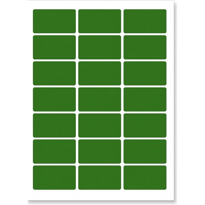 CDRmarket ETR0ECO0437A420GREEN samolepiace etikety 63,5 x 29,6 mm, 27 etiket, A4, 20 listů, zelené