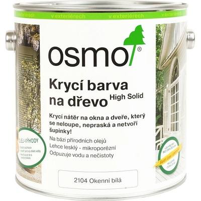 Osmo 2104 Krycia farba na drevo 2,5 l Biela