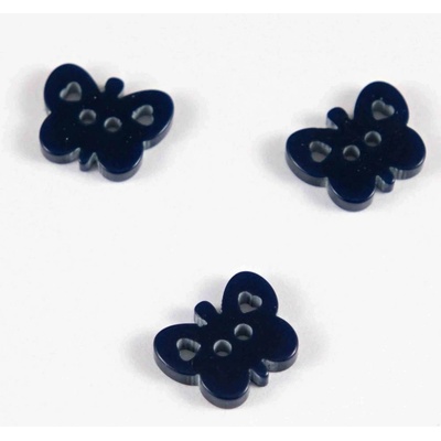 Motýlik - knoflík - Tmavomodrá - rozmery 1 cm x 1,3 cm