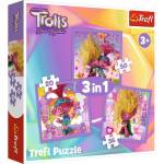 Trefl - Puzzle 3v1 Trolls 3: Meet the happy Trolls - 1 - 39 piese