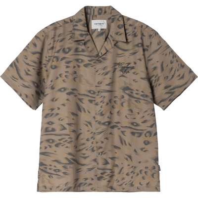 Carhartt WIP Travon košile s potiskem krátký rukáv Duck Feather, Cypres