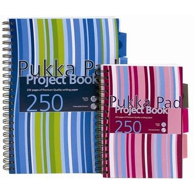 Pukka Pad Спирална тетрадка, А4, с подвързия, 125 страници, PUKKA PAD "Stripe project book" A15555081/PROBA4-LINED (A15555081/PROBA4-LINED)