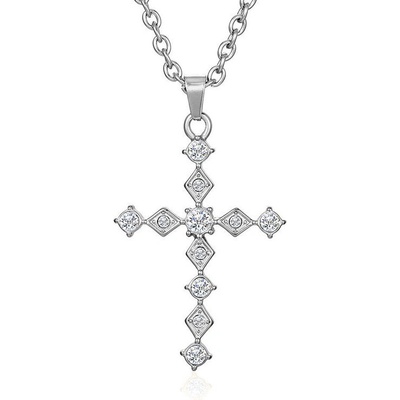 Steel Edge Přívěsek se zirkony křížek WJHC1863ST Steel