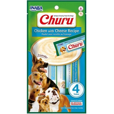 INABA Churu Chicken with cheese kuracie mäso so syrom pre psov 4 x 14 g