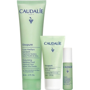 Caudalie Vinopure Комплект - Матиращ флуид, Почистващ матиращ гел и Салицилов серум, 60 + 30 + 10 ml