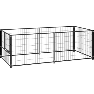 vidaXL Psí kotec černý 200 x 100 x 70 cm ocel