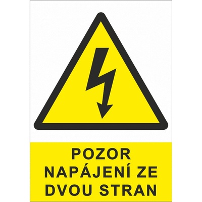 SAPRO FVE Nálepka "Pozor napájení ze dvou stran" A8 FVE0199A01
