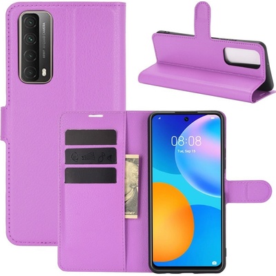 Litchi knížkové pouzdro na Huawei P Smart (2021) - fialové – Zboží Živě