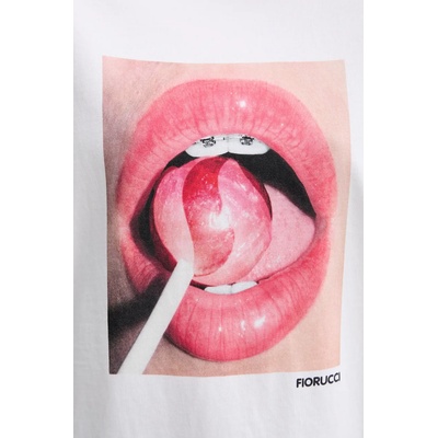 Fiorucci Памучна тениска Fiorucci Lollipop Mouth Print Boxy T-Shirt (U02SPTSH103CJ01WH09)