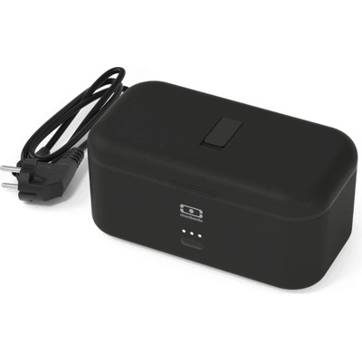 MonBento kompaktní ohřívací svačnový box Warmer black Onyx černá