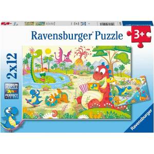 Ravensburger - Puzzle 2x12 Favorite dinosaurs - 1 - 39 piese