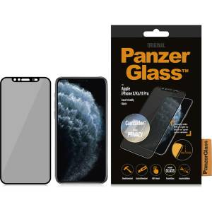 Panzer Стъклен протектор PanzerGlass за Apple iPhone X/Xs/11 Pro CaseFriendly, CamSlider Privacy - Черен
