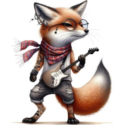 DTF transfer/nažehľovačka Rocker Lyšiak Nálepka - výška: A4