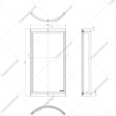 TECHNICA Sklo dverí, zaoblené pre 466100 | TECHNICA, 466100/051