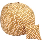 PUFRELAX Комплект Барбарон и декоративна възглавница, 450л. Matusalem, Zippity Orange, Перящ се калъф, Подходящ за деца, Пълнеж с микс от мемори пяна и дунапрен, Гама Premium (PUF-M-MP-PT-ZIO) - topmall
