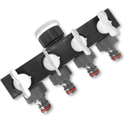 Bradas Rozdělovač se 4 separátními a nastavitelnými uzávěry WHITE LINE vnitřní závit 3/4"-1", WL-3033,