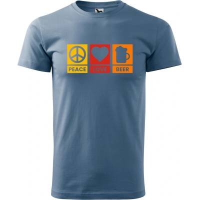 Dobrý Triko pánské tričko Peace Love beer Denim – Hledejceny.cz