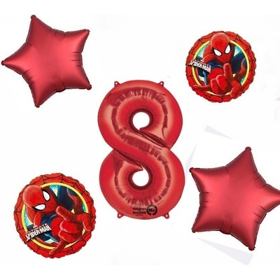 Balónkový set Spiderman červený 8.narozeniny