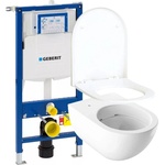 Geberit Комплект за скрито казанче Geberit Duofix Sigma с окачена тоалетна чиния Geberit Acanto и тоалетна седалка Geberit Acanto (111.928.00.6+500.600.01.2+500.605.01.2)