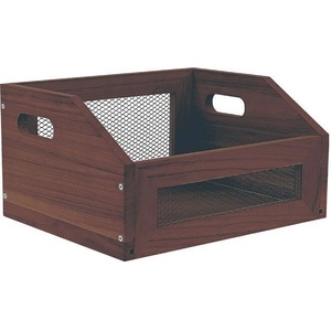 Muziker Retro Style Mesh Self-assembly Vinyl Records Trapezoidal Crate LP кутия за запис Brown (MUZR74A)