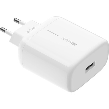 OPPO SuperVOOC VCA7JAEH Wall Fast Charger 65W - захранване за ел. мрежа с USB-A порт и технология за бързо зареждане (бял) (bulk)