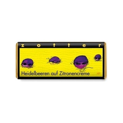 Zotter horká čokoláda Čučoriedky v citrónovom kréme, 70 g