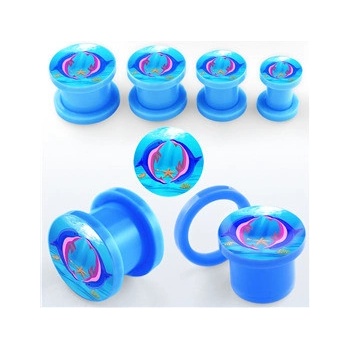 Piercingate Plug do ucha delfíni PTP00301 modrá