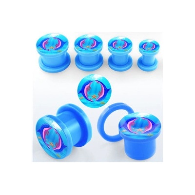 Piercingate Plug do ucha delfíni PTP00301 modrá