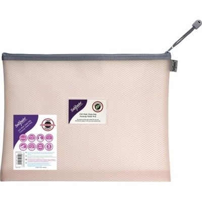 Obálka síťovaná Snopake Eva 36x27,5 cm se zipem, pastelová růžová