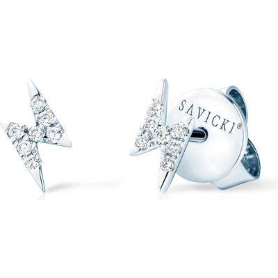 SAVICKI Обеци светкавици Savicki: бяло злато. диаманти