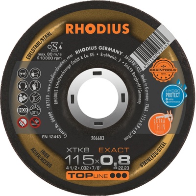 RHODIUS Extra tenký řezný kotouč XTK8 EXACT 115 x 0,8 x 22,23 TOPline 206683