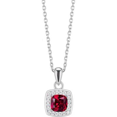 Preciosa Stříbrný přívěsek s řetízkem Minas s kubickou zirkonií Preciosa ruby 5312 63
