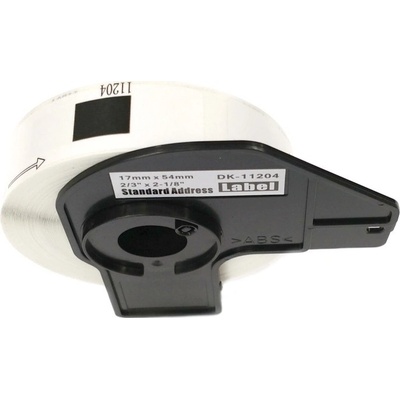 Etikety / štítky pro tiskárny BROTHER QL - typ DK-11204 - kompatibilní - 17 mm x 54 mm - 400 kusů, bílá (univerzální štítky)