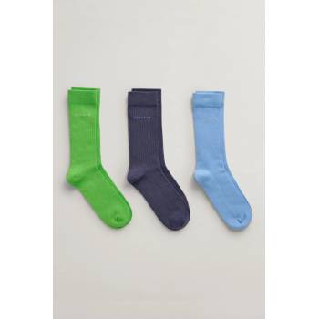 GANT TONAL LOGO RIB SOCKS 3 PACK zelená