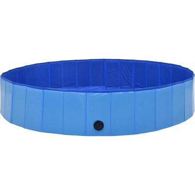 Vidaxl Skladací bazén pre psov PVC modrý 160 x 30 cm