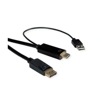 Roline HDMI кабел ROLINE UltraHDTV - DisplayPort, M/M, компактен, 2м (11.04. 5992-10) (11.04.5992-10)