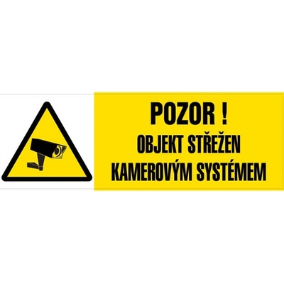 Značka Pozor – Objekt střežen kamerovým systémem, fólie, 52 × 148 mm BZ F01/436