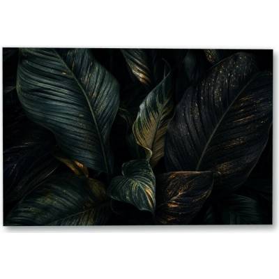 Plakát – Tmavé listy se zlatavou žilnatinou 135 × 90 cm Bez rámu Ne Bez rámu