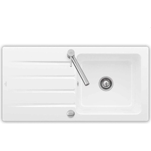 Villeroy & Boch Architectura - Керамична мивка 86x51 см с отвод, CeramicPlus, алпийско бяло 335002R1 (335002R1) Мивка за вграждане