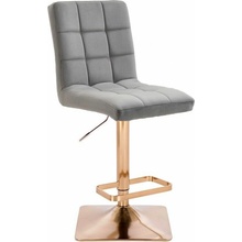 LuxuryForm Design Toledo Velur na zlatej hranatej podstave / svetlo šedá