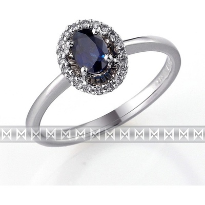 Klenoty Budín Luxusní diamantový zlatý prsten s velkým modrým safírem 3860523