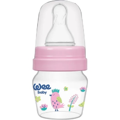 Wee Baby Шише Wee Baby Mini, РР, с 2 накрайника, 30 ml, розово (778)