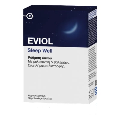 Eviol Хранителна добавка при безсъние, Eviol Sleep Well 30 Soft Caps