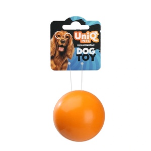Uniq Pets Sporty - оранжева твърда гумена топка за куче с аромат на ванилия, 7 см